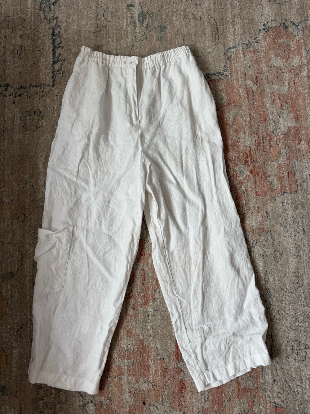 White 100% Linen Pants